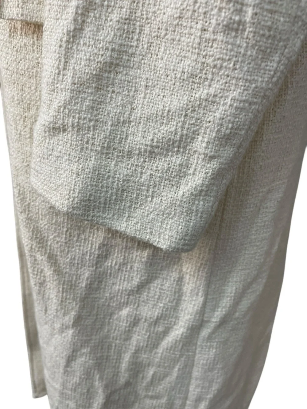 Zara Rustic Long Textured Coat Ecru Ivory - Picture 6 of 16